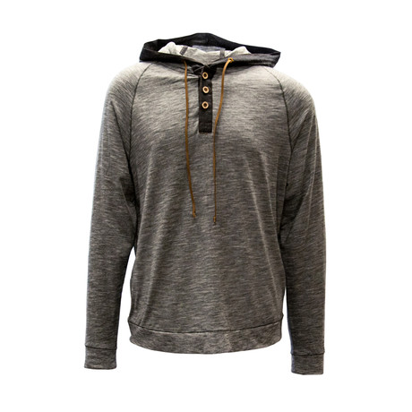 Cameron Hooded Henley // Charcoal (S)