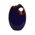 Pebble Vase (Midnight Blue + Gold)