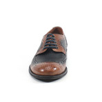 Vail You Textured Wing-Tip Derby // Tan + Black // Tan, Black (Euro: 42)