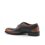 Vail You Textured Wing-Tip Derby // Tan + Black // Tan, Black (Euro: 42)