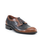 Vail You Textured Wing-Tip Derby // Tan + Black // Tan, Black (Euro: 42)