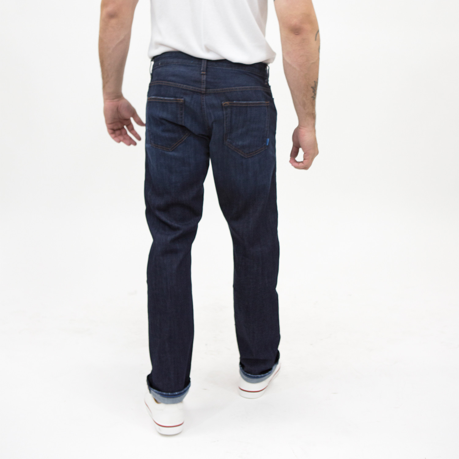 Vermont Athletic Straight Jeans // Dark Wash + Whiskers (28WX32L ...