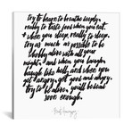 Hemingway Try To Be Alive Quote // Honeymoon Hotel (18"W x 18"H x 0.75"D)