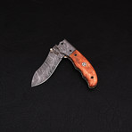 Damascus Liner Lock Folding Knife // 2641