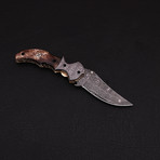 Handmade Damascus Liner Lock Folding Knife // 2642