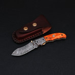 Damascus Liner Lock Folding Knife // 2641