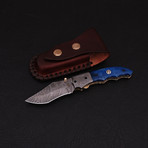 Damascus Liner Lock Folding Knife // 2643