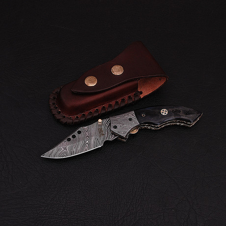 Damascus Liner Lock Folding Knife // 2644