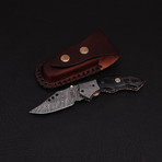 Damascus Liner Lock Folding Knife // 2644