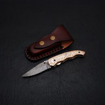 Damascus Liner lock Folding Knife // 2648