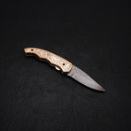 Damascus Liner lock Folding Knife // 2648