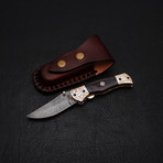 Damascus Liner Lock Folding Knife // 2651