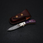 Damascus Liner Lock Folding Knife // 2654