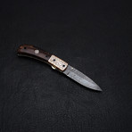 Damascus Liner lock Folding Knife // 2652