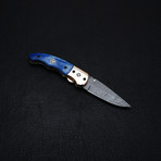 Damascus Liner Lock Folding Knife // 2655