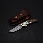 Damascus Liner lock Folding Knife // 2657