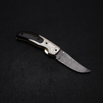 Damascus Liner lock Folding Knife // 2657