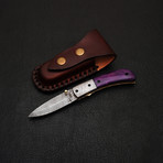 Damascus Liner lock Folding Knife // 2658