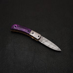 Damascus Liner lock Folding Knife // 2658