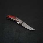 Damascus Liner lock Folding Knife // 2659