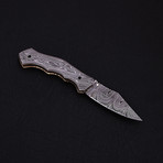 Damascus Liner Lock Folding Knife // 2662