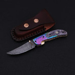 Damascus Liner Lock Folding Knife // 2663