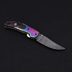 Damascus Liner Lock Folding Knife // 2663