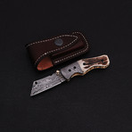 Damascus Liner lock Folding Knife // 2665