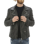 Kennedy Leather Jacket // Gray (L)