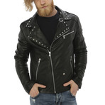 Kennedy Leather Jacket // Midnight Black (XL)