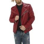 Kennedy Leather Jacket // Red (XL)