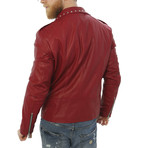 Kennedy Leather Jacket // Red (2XL)