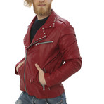 Kennedy Leather Jacket // Red (XL)