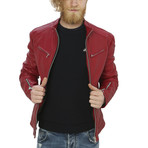 Kendall Leather Jacket // Red (M)