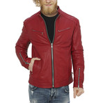 Kendall Leather Jacket // Red (M)