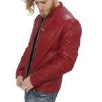 Kendall Leather Jacket // Red (2XL)