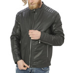 Arlo Leather Jacket // Gray (XL)