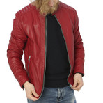 Arlo Leather Jacket // Red (2XL)