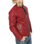 Arlo Leather Jacket // Red (XL)