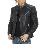 Milo Leather Jacket // Blue (XL)