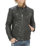 Milo Leather Jacket // Gray (L)
