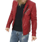 Milo Leather Jacket // Red (S)
