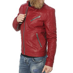 Milo Leather Jacket // Red (L)
