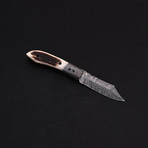 Damascus Liner lock Folding Knife // 2667