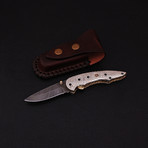 Damascus Liner Lock Folding Knife // 2668