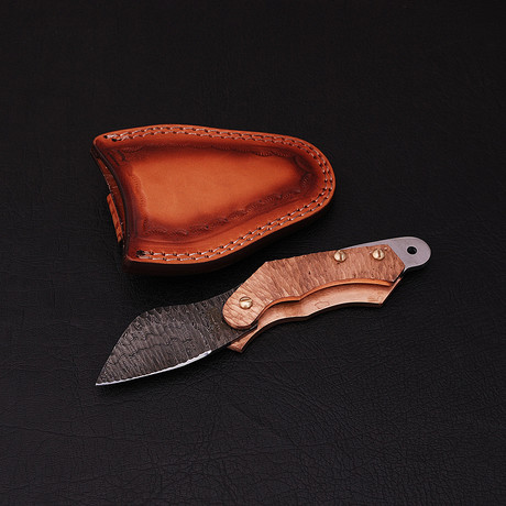 Damascus Friction Folder Knife // 2669