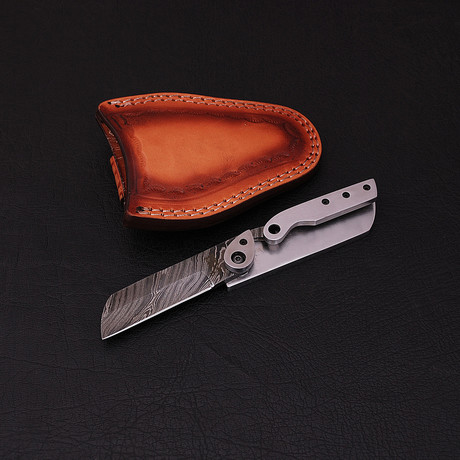 Damascus Friction Folder Knife // 2672