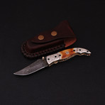 Damascus Liner Lock Folding Knife // 2673