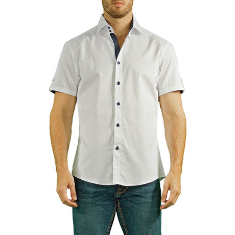 Mason Short Sleeve Button-Up Shirt // White (XS)