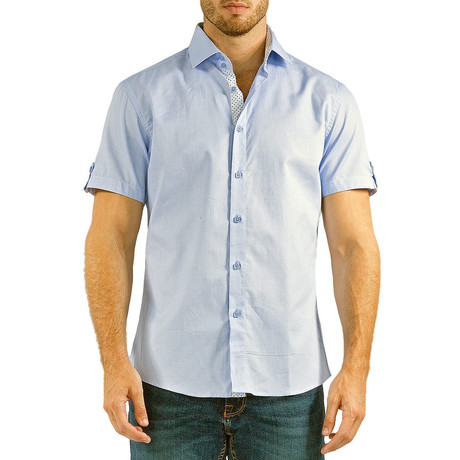 Mason Short Sleeve Button-Up Shirt // Blue (XS)